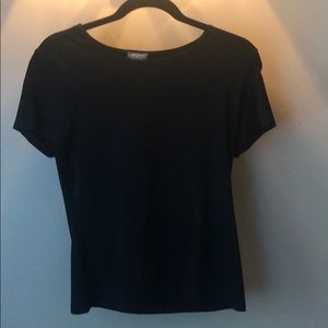 Ann Taylor Black Crew Neck T shirt, Size M